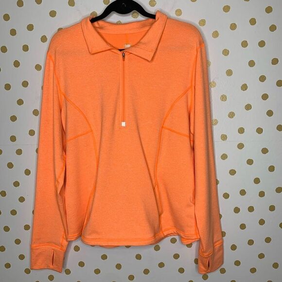 𝅺LUCY Neon Orange 1/2 Zip Athletic Pullover XL - Picture 1 of 6